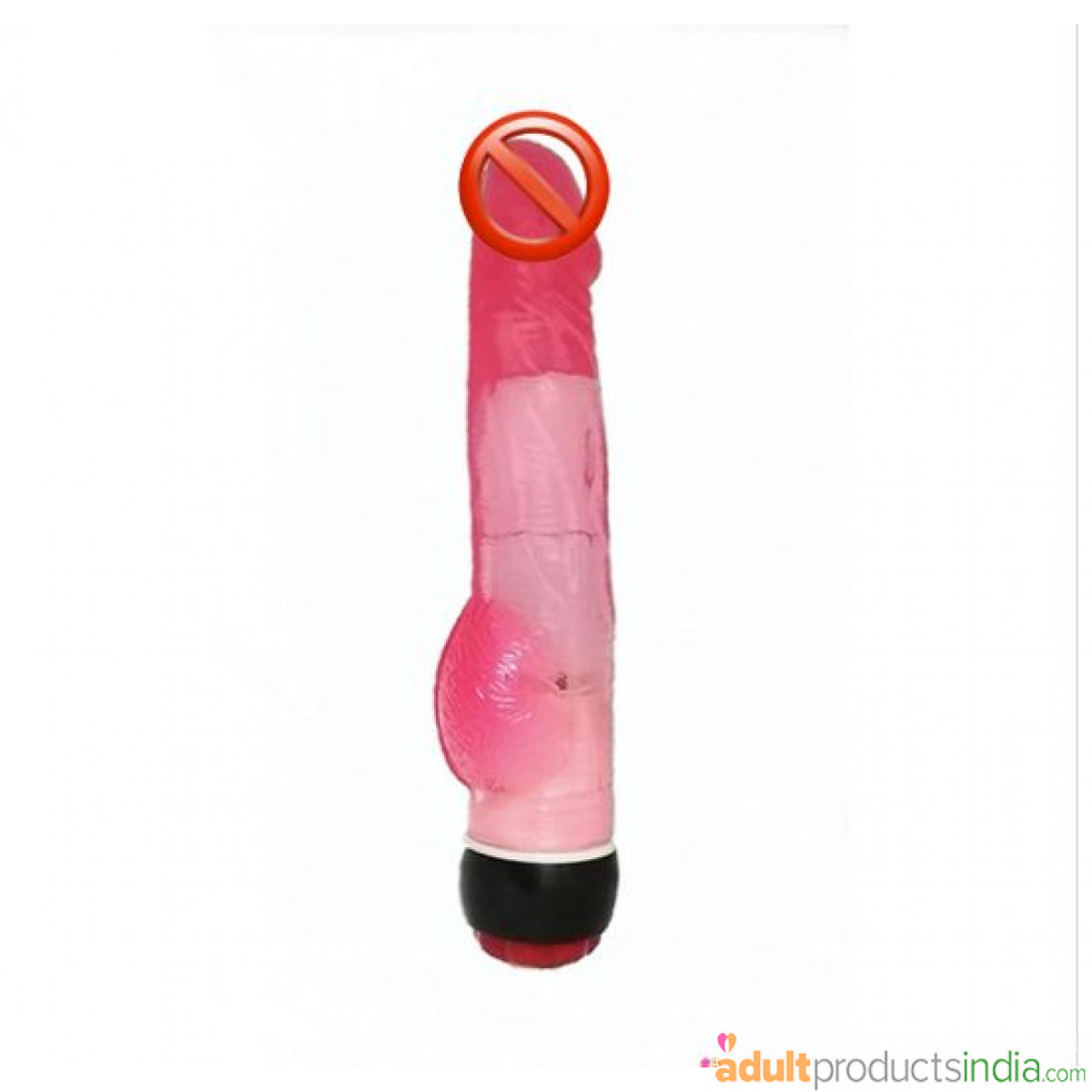 Jelly Dildo With Balls - Pink