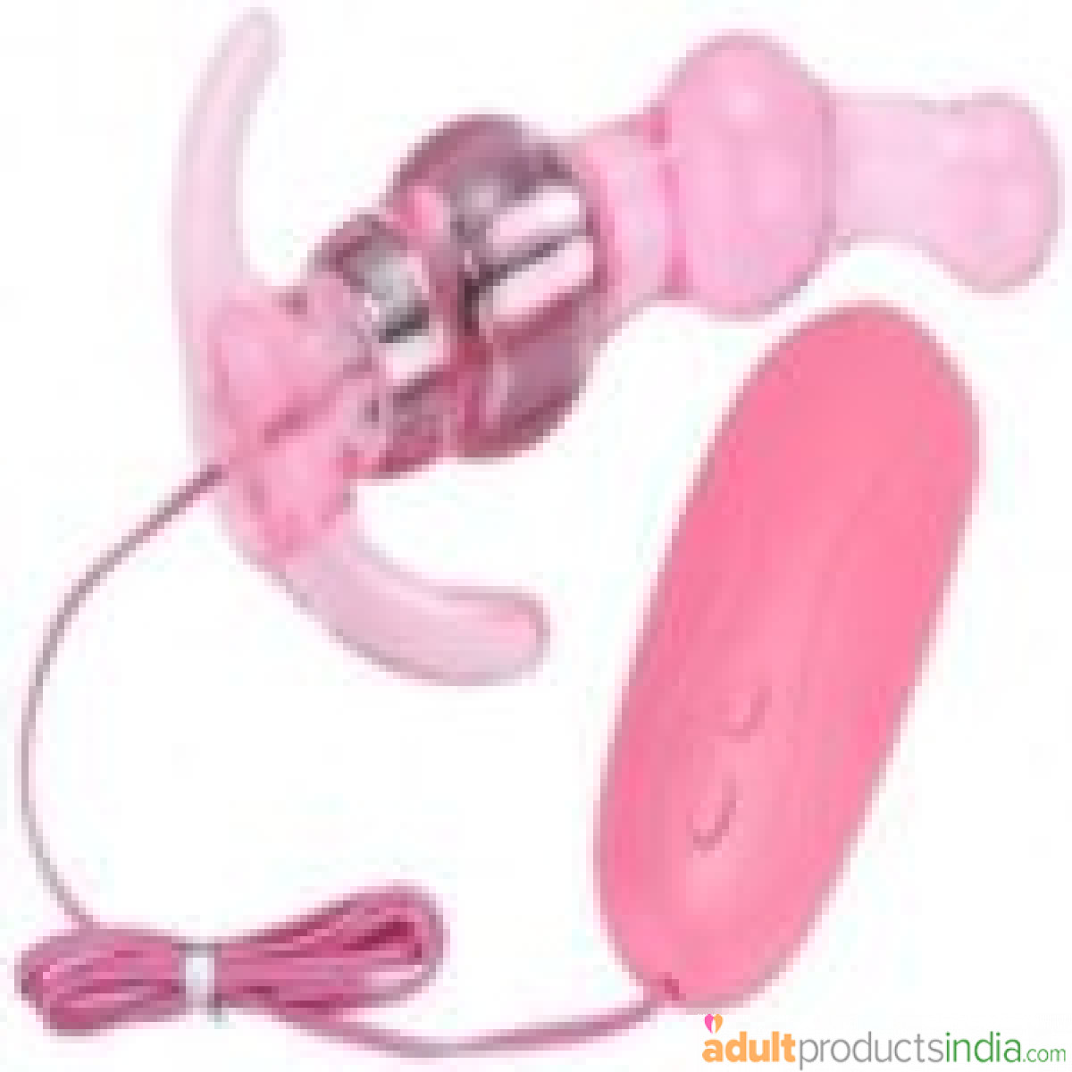 Butt Plug With Vibration and Beads - Pink