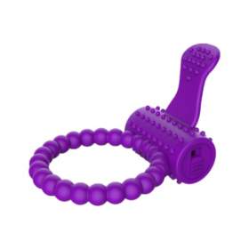 Vibrating Cock Ring With Dots - Purple