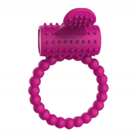 Vibrating Cock Ring With Dots - Pink
