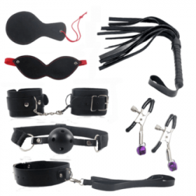 9-Pieces Bondage Kit Black