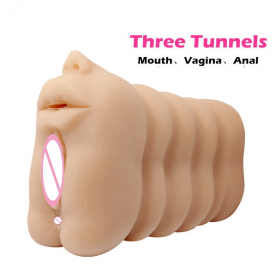 Three Holes Vagina/Mouth/Anal 3 in 1 Masturbator For Men 