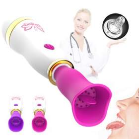 Silicone AV Stick Nipple Clitoris Licking Stimulator Tongue Licking Vibrator