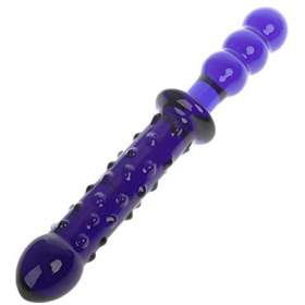 Extra Hygine Blue Spotted Glass Dildo Massager