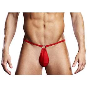 Blue Line Performance Microfiber Pouch Bikini with Metal Ring Red L/XL