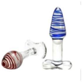 Glass Anal Plug Unisex (Brown & Blue)