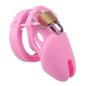 Silicone Chastity for Men Breathable Chastity Device (Pink)