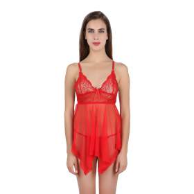 Floral Lace Babydoll Red