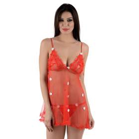 Flower Lace Babydoll Red