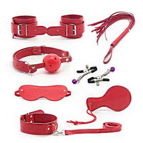 9-Pieces Bondage Kit Red