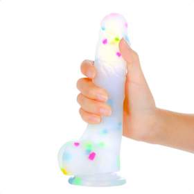 Soft Jelly Colourful Dildo With Suction Cup & Balls 