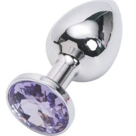 Metal Butt Plug Purple Diamond