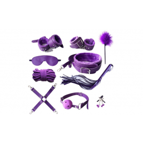 Bondage Sex Love Kit - (10 Pc Set) Purple