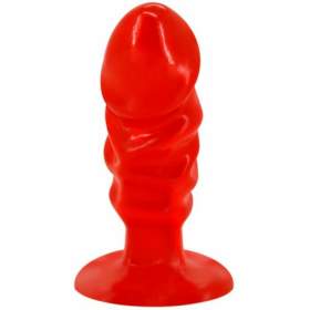BAILE Unisex Anal Plug With Suction Cup- RED
