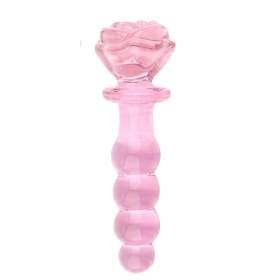 Rose Flower Glass Anal Plug For Women