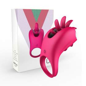 Rotating Magic Tongue Vibrating Penis Ring