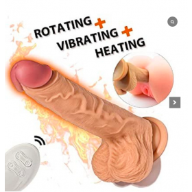 Heating Vibrating Silicone Dildo with Remote