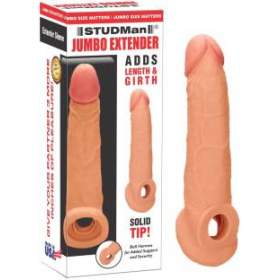 Jumbo Pure Silicon realistic 9 inches Penis Extender Sleeve Condom 