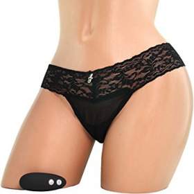 Hustler Vibrating Panties w/Hidden Vibe Pocket & Bullet Black 
