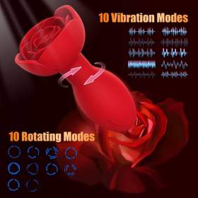 Rosy Vibrator Anal Butt Plug & G-Spot Massager with Wireless Remote