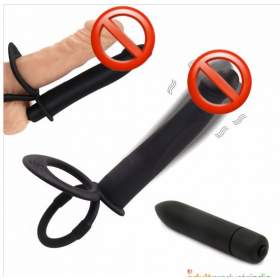 Black Dildo With Ring Double Penetration Strap-on Anal Dildo For Men