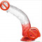 Realistic Dildos Penis with Suction Cup Base (Translucent Half Purple/ Red/Blue)