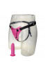 Harness-Silicone Realistic Toy - Red Pink and Purple  thumbnail