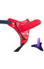 Harness-Silicone Realistic Toy - Red Pink and Purple  thumbnail