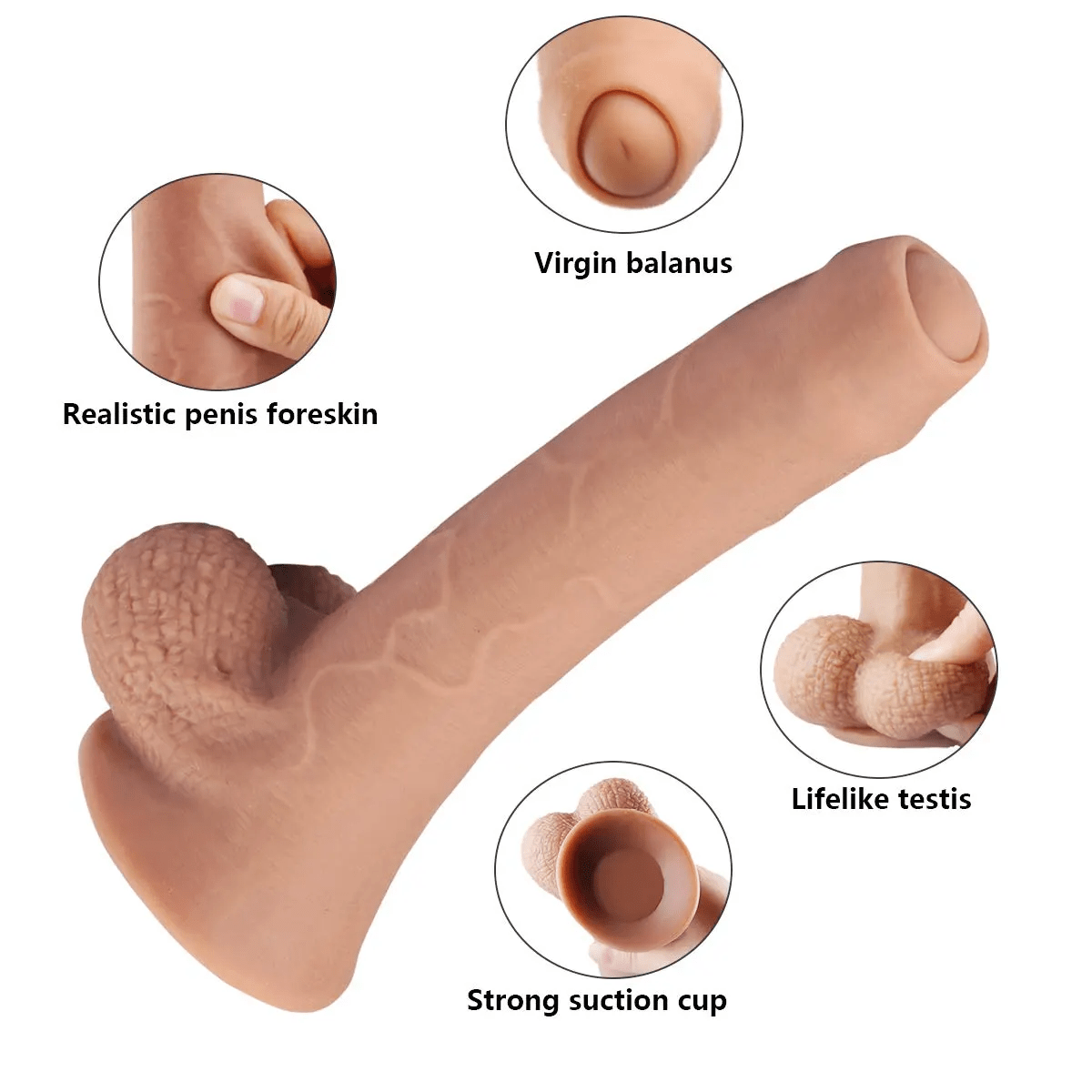 For this lifelike dildo, lifelike veins and glans penis will bring you a mo...